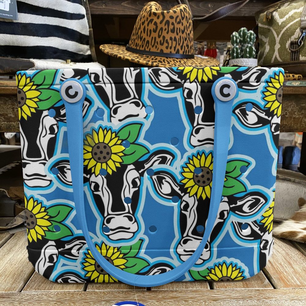 Bucket Tote Bag, Limited Edition Bogg Bag, Beach Bag Udderly Bright - Image 5