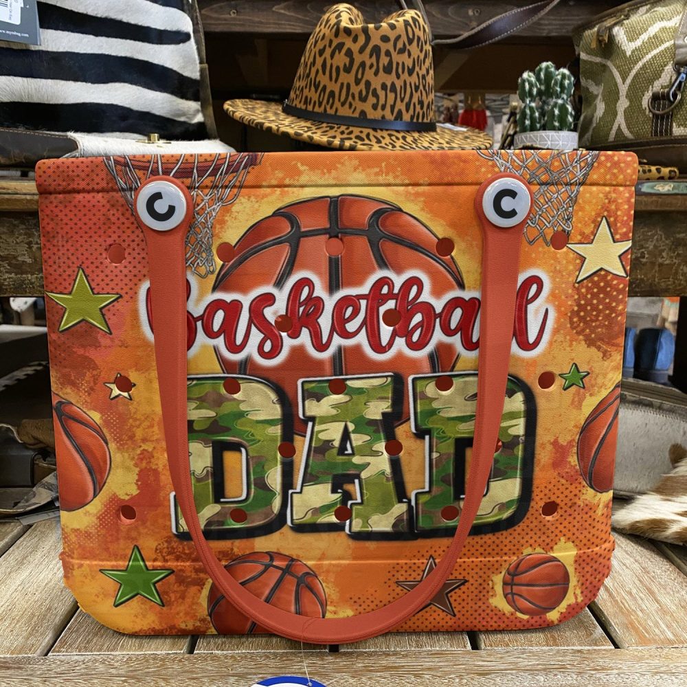 Bucket Tote Bag, Limited Edition Bogg Bag, Beach Bag Basketball Dad Camo - Image 3