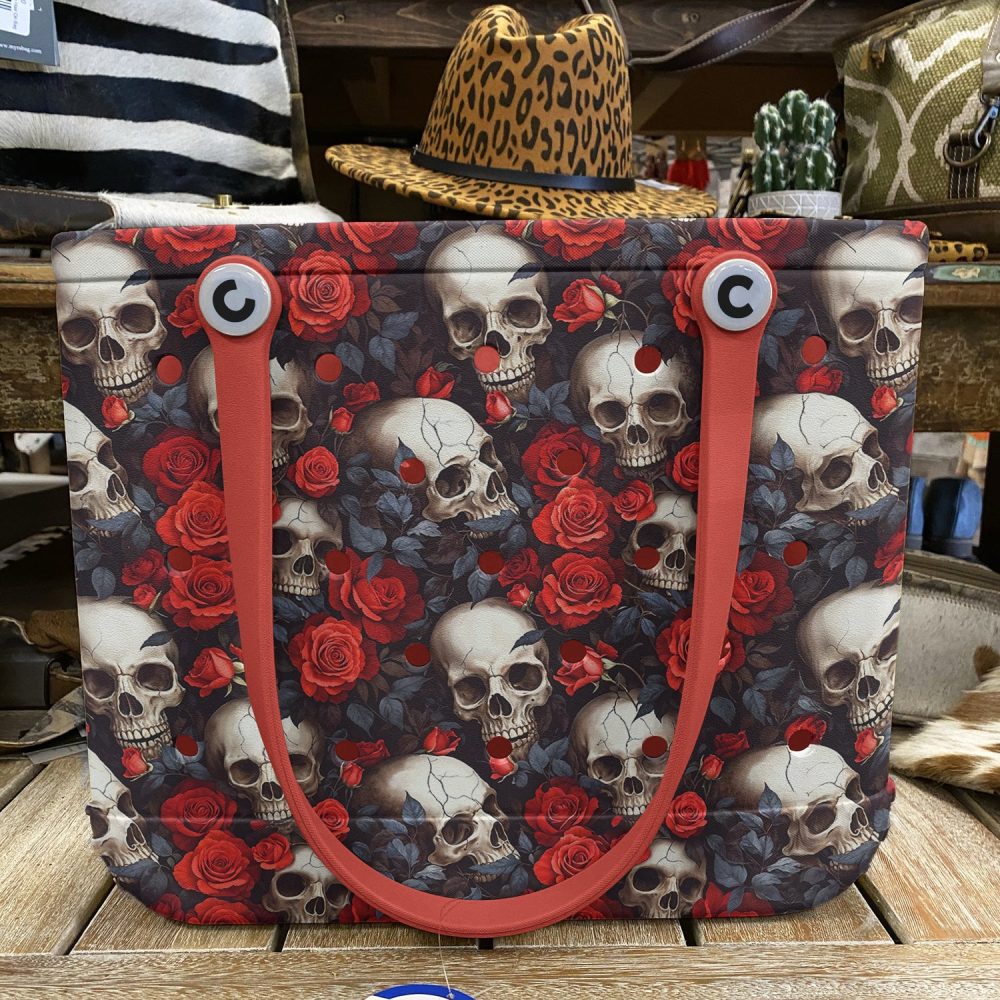Gothic Skull & Roses Tote Bag - Stylish, Durable, Spacious For Everyday Use - Image 3