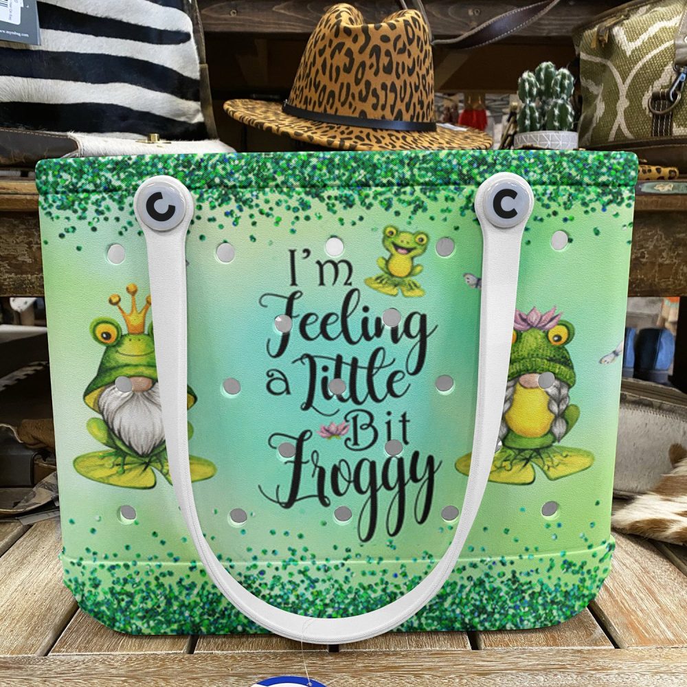 Bucket Tote Bag, Limited Edition Bogg Bag, Beach Bag Feeling Froggy - Image 5
