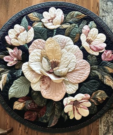 Magnolia Serenity Quilted Round Mat