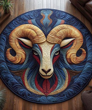 Majestic Aries Quilted Round Mat