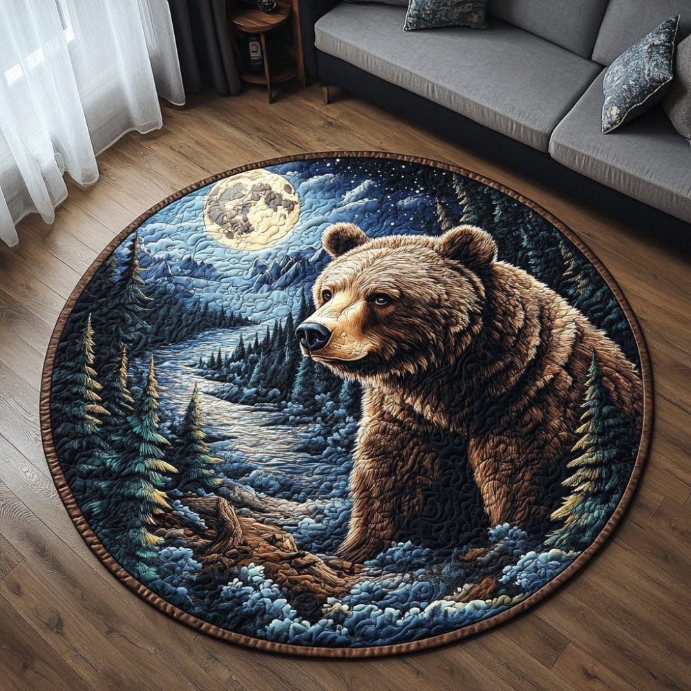 Majestic Bear Quilted Round Mat