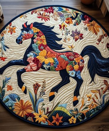 Majestic Equine Quilted Round Mat