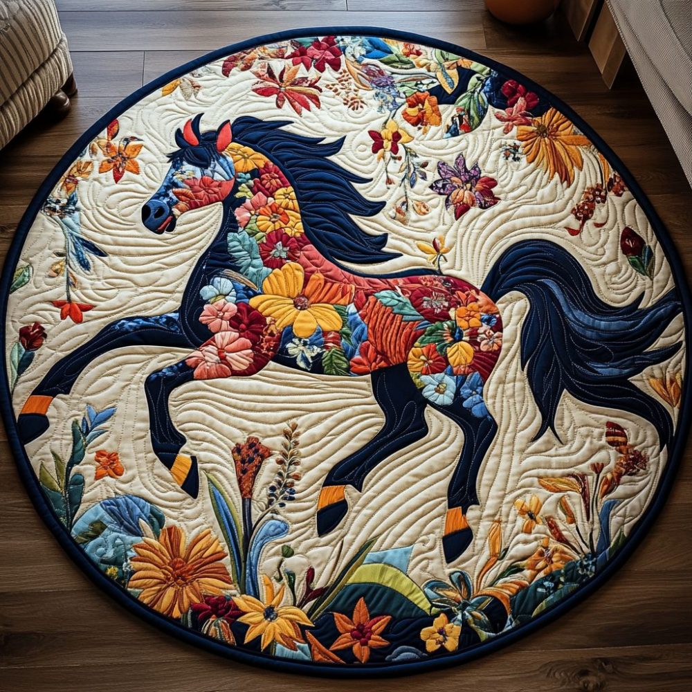 Majestic Equine Quilted Round Mat