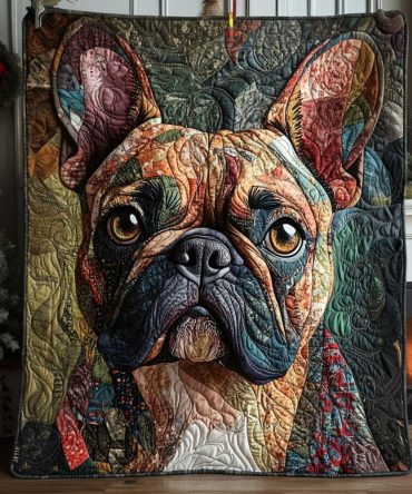 Majestic Frenchie Paws Quilted Blanket