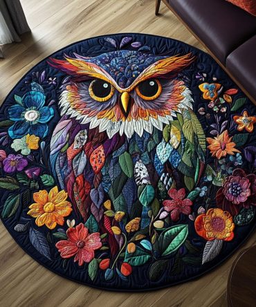 Majestic Owls Quilted Round Mat