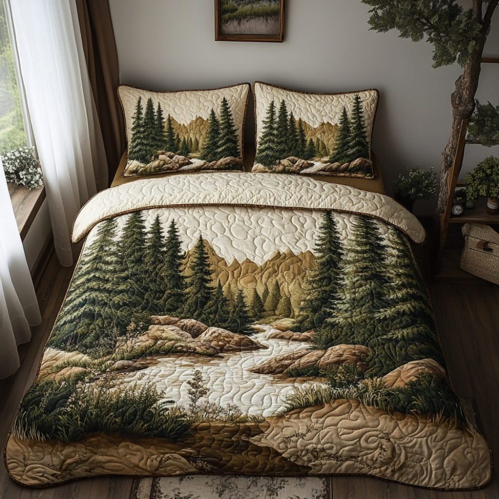Majestic Pines 3-Piece Quilted Bedding Set