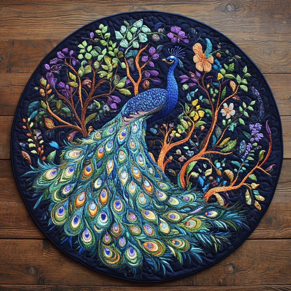 Majestic Plumage Quilted Round Mat