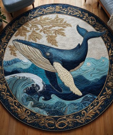 Majestic Whale Quilted Round Mat