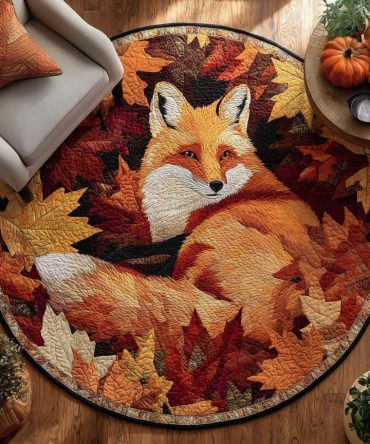 Maple Fox Quilted Round Mat