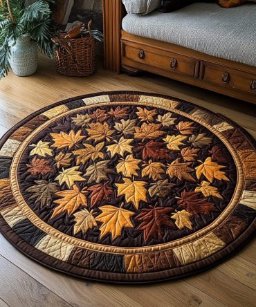 Maple Whirl Quilted Round Mat