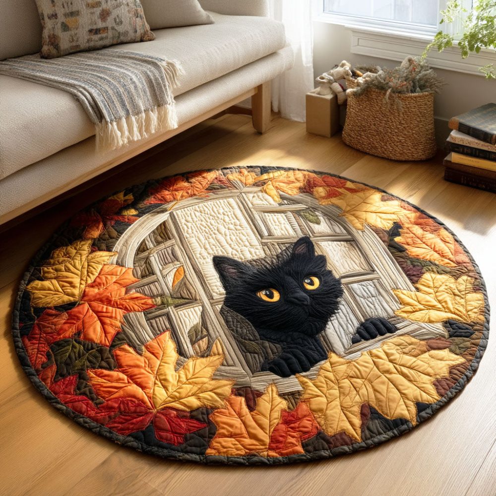 Maple Whiskers Quilted Round Mat