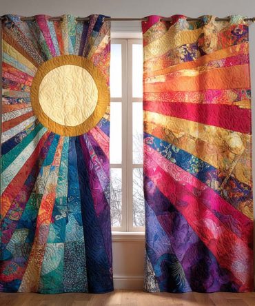 Meadow Bright Rays Quilted Curtains