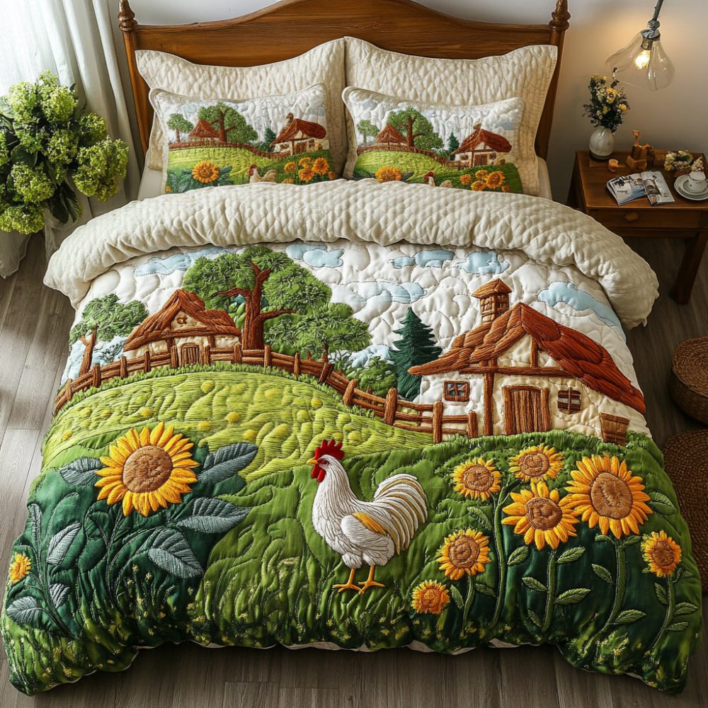 Meadow Serenity 3-Piece Quilted Bedding Set