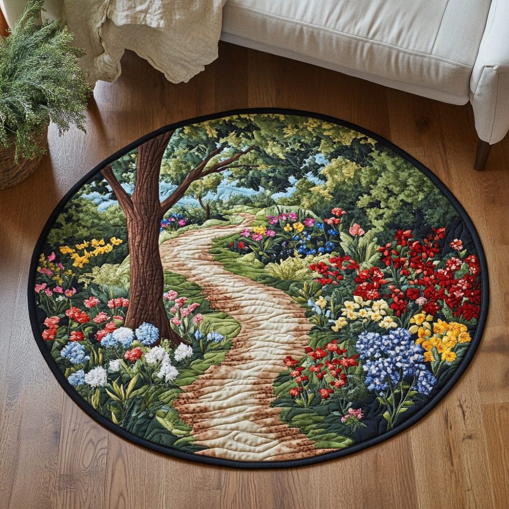 Meadow Stroll Quilted Round Mat