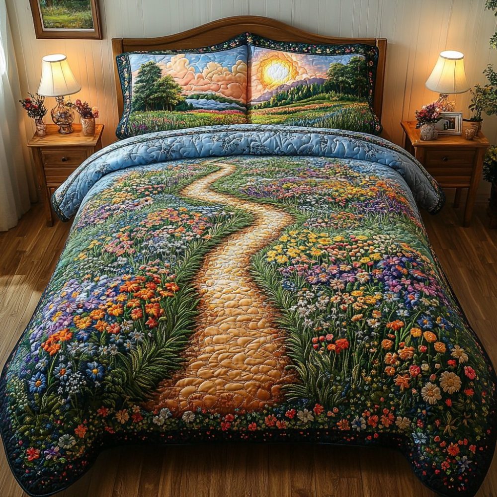 Meadow Sunrise 3-Piece Quilted Bedding Set