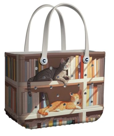 Bucket Tote Bag, Limited Edition Bogg Bag, Beach Bag Cozy Cat Corner
