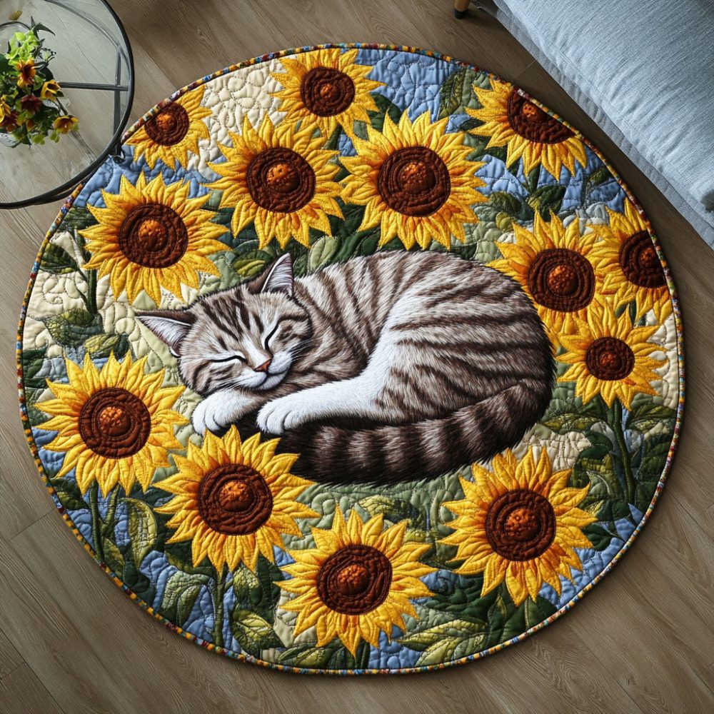 Meow Dreams Quilted Round Mat