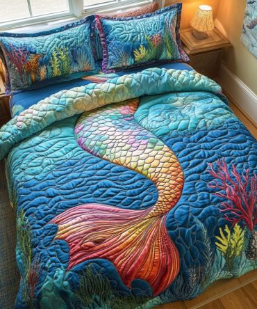 Mermaid Hideaway 3-Piece Quilted Bedding Set