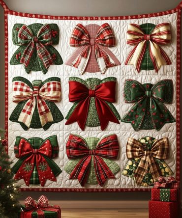 Merry Bow Magic Quilted Blanket
