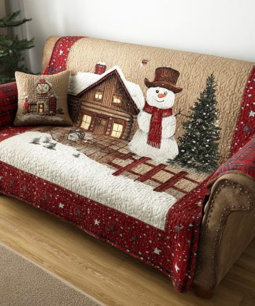 Merry Frost Field Quilted Sofa Cover
