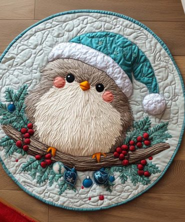 Merry Glow Quilted Round Mat