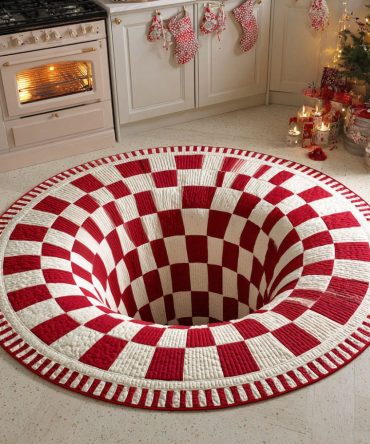 Merry Glow Quilted Round Mat