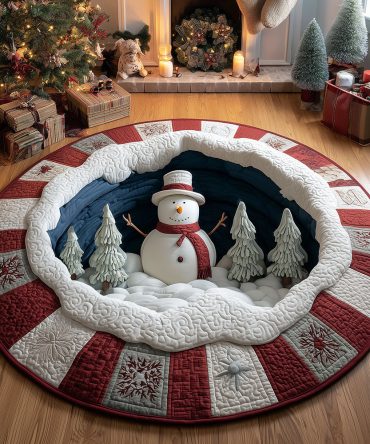Merry Glow Quilted Round Mat