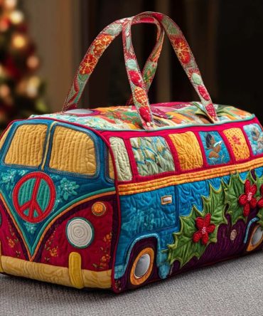 Merry Hippie Van Quilted Duffle Bag
