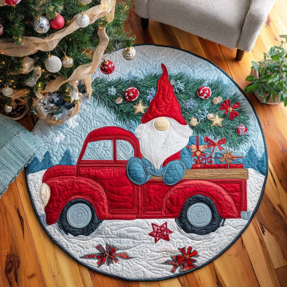 Merry Night Quilted Round Mat