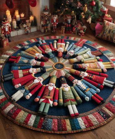 Merry Nutcracker Quilted Round Mat