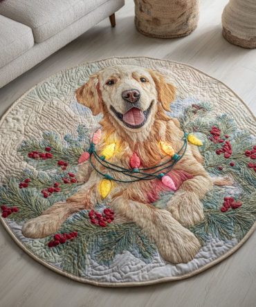 Merry Paws Quilted Round Mat