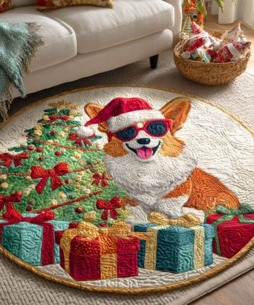 Merry Paws Quilted Round Mat