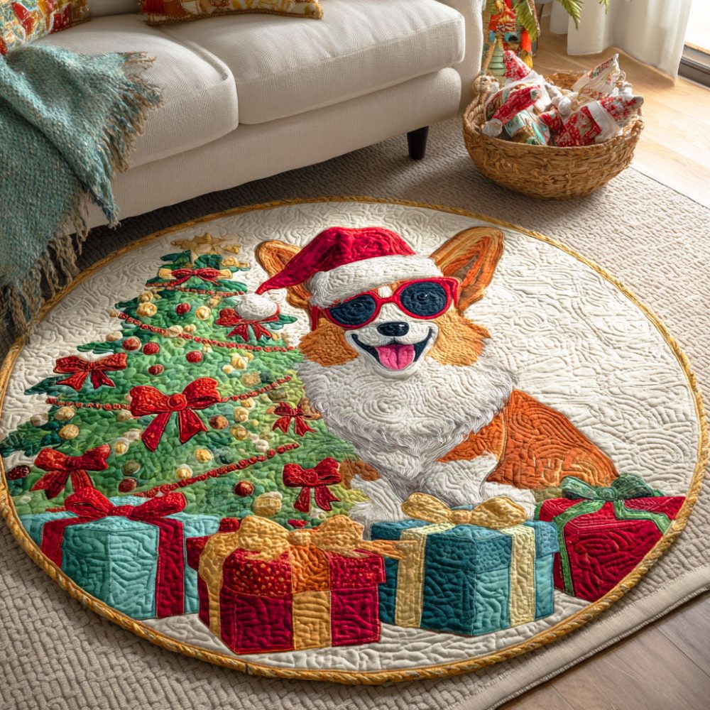 Merry Paws Quilted Round Mat