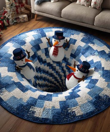 Merry Swirl Quilted Round Mat