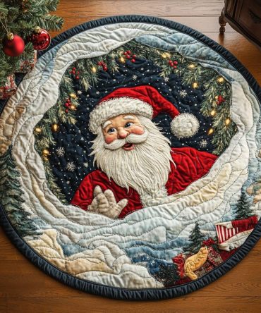 Merry And Bright Quilted Round Mat