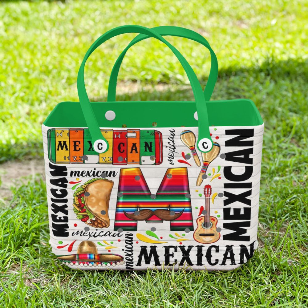 Bucket Tote Bag, Limited Edition Bogg Bag, Beach Bag Mexican Vibe - Image 2