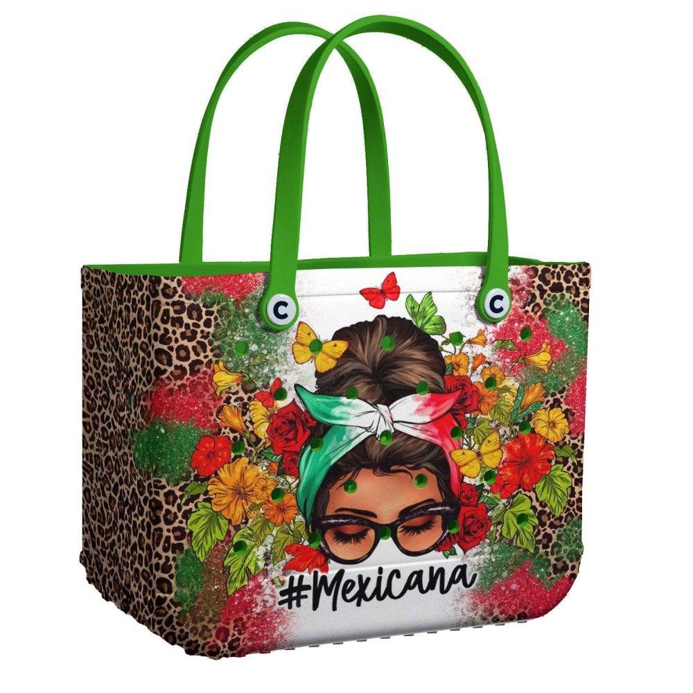 Bucket Tote Bag, Limited Edition Bogg Bag, Beach Bag Mexicana Beauty