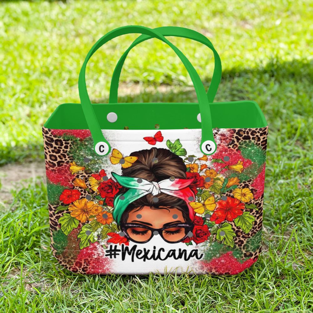 Bucket Tote Bag, Limited Edition Bogg Bag, Beach Bag Mexicana Beauty - Image 3