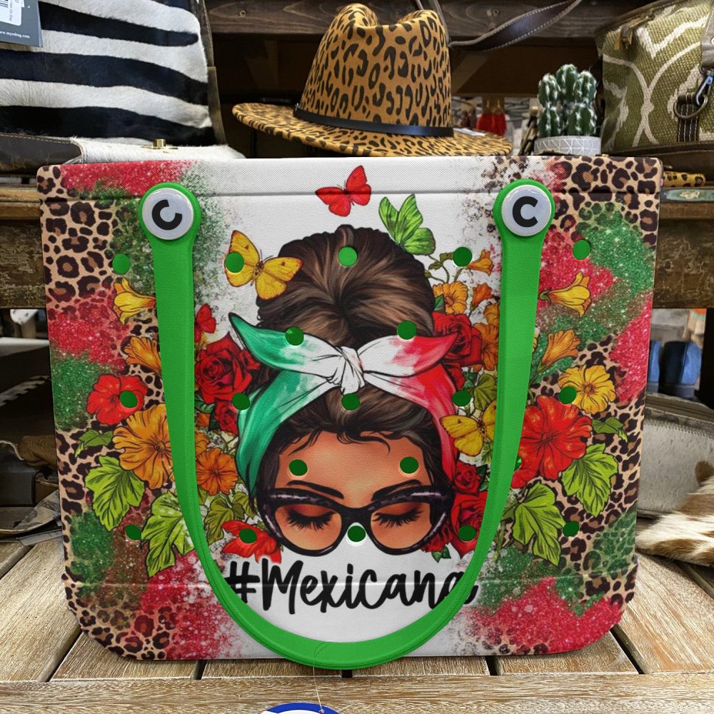 Bucket Tote Bag, Limited Edition Bogg Bag, Beach Bag Mexicana Beauty - Image 6