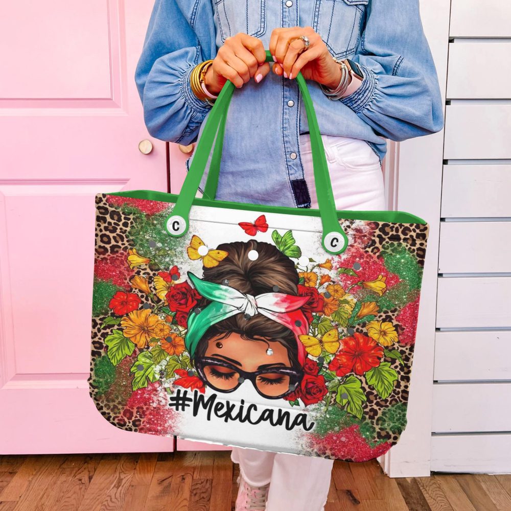 Bucket Tote Bag, Limited Edition Bogg Bag, Beach Bag Mexicana Beauty - Image 5