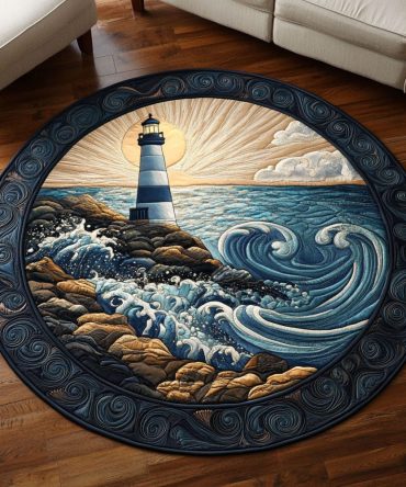Midnight Beacon Quilted Round Mat
