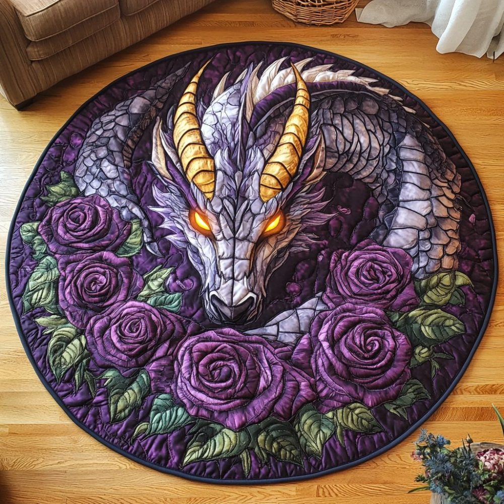 Midnight Draco Quilted Round Mat