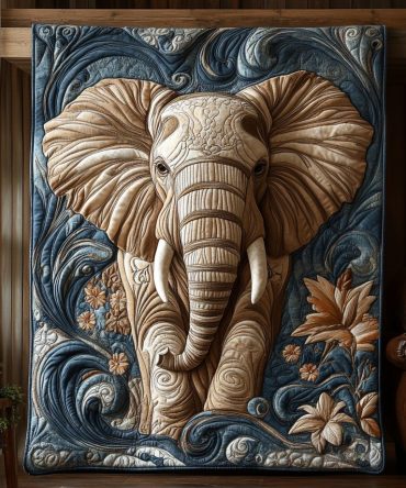 Midnight Elephant Quilted Blanket