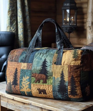 Midnight Forest Quilted Duffle Bag