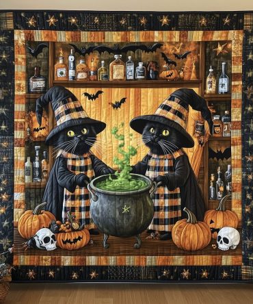 Midnight Mischief Quilted Blanket