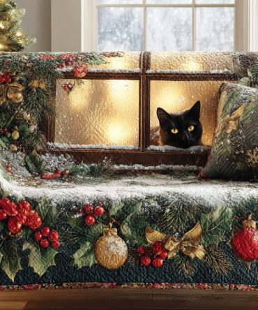 Midnight Noel Quilted Sofa Cover