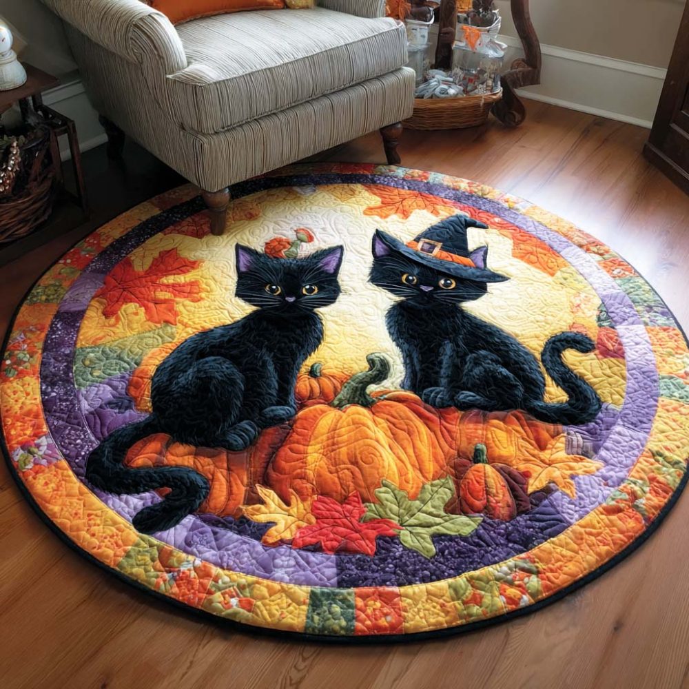 Midnight Prowler Quilted Round Mat
