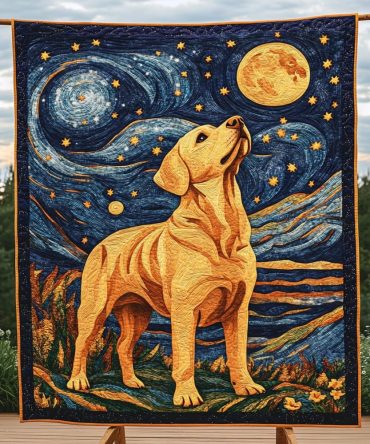 Midnight Retriever Quilted Blanket